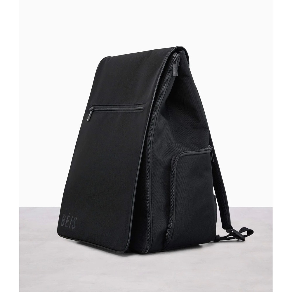 BEIS The Hanging Backpack Black Nylon Zip Around Travel Organizer